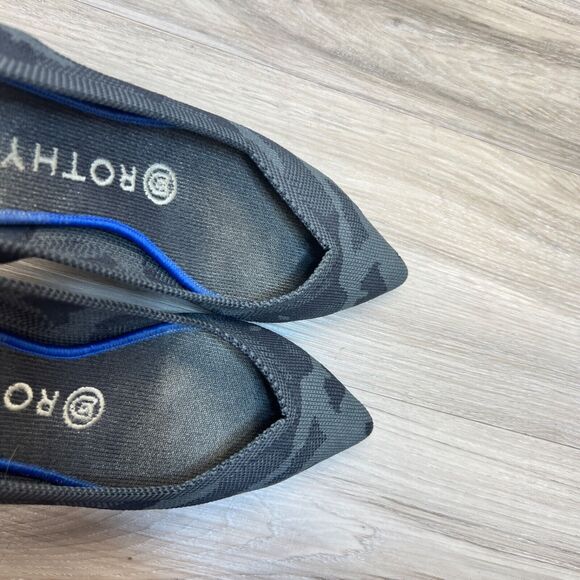 Rothy's The Point Flats 7.5 Gray Black Camo Slip On Knit Washable Ballet - Picture 10 of 10